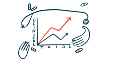 A graphic highlights the results of a clinical trial.