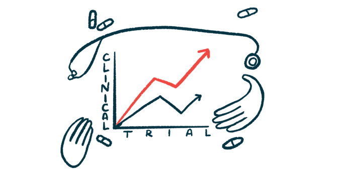 A graphic highlights the results of a clinical trial.