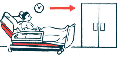 An illustration of a patient on a gurney headed to an operating room.